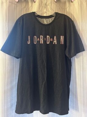 Jordan Black Short-Sleeve Tee with Red-Accented Logo